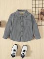 SHEIN Kids EVRYDAY Young Boy Patched Pocket Teddy Lined Shirt