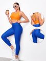 SHEIN VARSITIE Sports Yoga Basic Chest Cup&Tummy  Control  With TANK TOP AND LEGGING SET