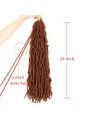 24 Inch 3 Packs Reddish Brown New Soft Locs Crochet Hair for , for Natural Butterfly Locks Style Crochet Hair, Black Curly and Pre -Looped Faux Locs Crochet Hair (24 Inch, 3Packs, Reddish Brown)