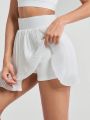 SHEIN Daily&Casual Ladies' Solid Color Pleated Athletic Mini Skirt
