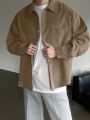 DAZY Men's Solid Color Long Sleeve Pocket Shirt