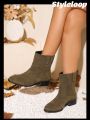 Styleloop Women's Western Style Cowboy Chelsea Short Boots For Commuting
