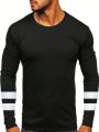 Men'S Slim Fit Striped T-Shirt With Contrast Color