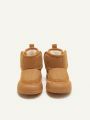 Cozy Cub Unisex Fashionable Camel Color Velvet Home & Casual & Comfortable & Warm Snow Boots