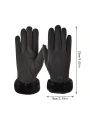 1pair Women's Winter Thickened Plush Warm Gloves, Anti-slip Touchscreen Gloves For Riding And Driving