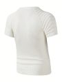 Men's Round Neck Casual Knit Short Sleeve Sweater