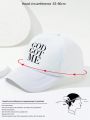 1pc Men's Outdoor Fashionable Breathable Adjustable Baseball Mesh Cap Trucker Hat With Letter Print