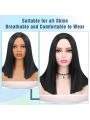 14 inches Short Straight Bob Wigs  Short Wig Middle Part Synthetic Wigs Shoulder Length Daily Cosplay Party Wigs for Women Used for Halloween, Christmas, cosplay, daily wear and other wigs