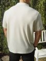 Men's Plus Size Solid Color Waffle Knit Short Sleeve Polo Shirt