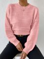 SHEIN Essnce Solid Drop Shoulder Sweater