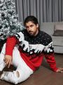 Manfinity Homme Men Plus Christmas Pattern Colorblock Sweater