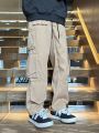Manfinity EMRG Men'S Solid Color Flap Pocket Casual Cargo Pants