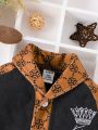 Baby Boy Letter Embroidery Raglan Sleeve Jacket