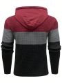 Manfinity Men Color Block Patched Detail Drawstring Hooded Sweater