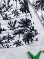 Teen Girl Coconut Tree Print Long Sleeve Front Zipper Cover Up