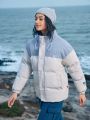 In My Nature Women's Color Block Zipper Front Stand Collar Outdoor Sports Jacket