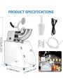 Commercial Ice Crusher Shaver Snow Cone Maker Machine with Acrylic Box, Stainless Steel Electric Dual Blades