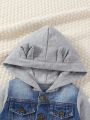 Baby Boy Flap Pocket 2 In 1 Denim Jacket Without Tee