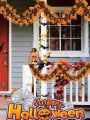 Govetom 2 Pack Total 66 Ft Halloween Garland,Black and Orange Tinsel Garlands with Pumpkins Sparkly Metallic Holiday Tinsel Twist Garlands Hanging Halloween Decoration for Indoor Outdoor Party