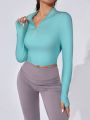 Daily&Casual Women's Zipper Half Placket Sweat-Wicking Quick-Drying Sports Sweatshirt