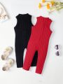 SHEIN 2pcs/Set Casual Comfortable Jumpsuit For Baby Girls