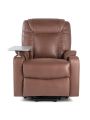Leather Recliner Lounge Chair, 8 Point Massage Relax Ergonomic Lift Snuggling Sofa,Leathaire Material Massage Single Chair,with Detachable Tray Table Cup Holder Lumbar Heated Remote Control