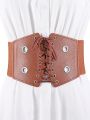 1pc Women's Elastic Waist Belt With Decorative Tie, Versatile Waist Cincher