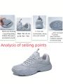 Women's/girls' Breathable Lightweight Low Top Sneakers, Sports Shoes, Chunky Sneakers