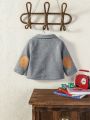 Baby Boy Lapel Neck Pocket Patched Button Front Overcoat