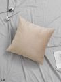 1pc Solid Cushion Cover Without Filler, Simple Fuzzy Square Throw Pillow Cover For Bedroom Sofa Home Decoration