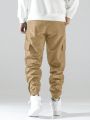 Extended Sizes Men's Plus Size Solid Color Cargo Pants