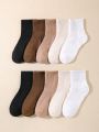 10pairs Kids' Elastic Sports, Casual, Daily Wear Autumn And Winter Socks
