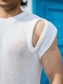 Men'S Hollow Out Round Neck Short Sleeve Knitted Top