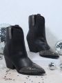Glitter Detail Pointed Toe Booties