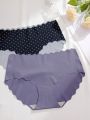 18pcs Women'S Seamless Triangle Panties With Scallop Edge