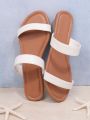 Women'S White Versatile Flat Sandals