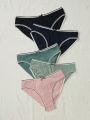 5pack Contrast Binding Bow Front Panty