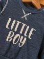 Baby Boys' Letter Printed Sweatshirt And Pants Set