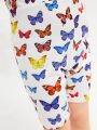SHEIN Kids HYPEME Toddler Girls Butterfly Print Cami Romper
