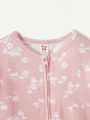 Cozy Cub Baby Girls' Floral Patterned Plain Round Neck Long Sleeve Bodysuit Two Piece Set