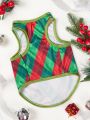PETSIN Petsin Christmas Red & Green Plaid Print Pet Vest, 1pc
