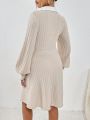 SHEIN LUNE Women's Simple Color-block Dress
