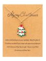 1pc Christmas Tree Shaped Card & Alloy Pendant Necklace Suitable For Festival Wear