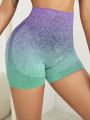 Ombre Graphic High Stretch Seamless Breathable Softness Sports Shorts