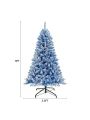 6FT Pre-Lit Hinged Artificial Fir Chritmas Tree, Xmas Tree Snow Flocked Artificial Holiday Christmas Tree w/750 Branch Tips X-mas