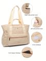 1pc New Large Capacity Oxford Cloth Mommy Bag Multi-functional Baby Diaper Bag Handheld Shoulder Bag, Suitable For Travel And Storage