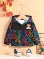Baby Boy Spring And Autumn Cute Bear Print Zipper Cardigan Long-sleeved Jacket