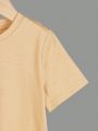 Boys' Astronaut Slogan Print Casual Short Sleeve Round Neck T-shirt