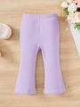 SHEIN Infant Girls' Comfortable Casual Bell-Bottom Pants