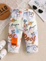 Infant Boys' Trendy Street Style Letter Printed Bottoms For Spring And Summer